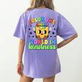 Teacher Back To School Color In Kindness Crayon Pencil Women's Comfort Colors T-Shirt Back Print Violet