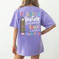 Teacher Besties Because Going Crazy Alone Is Not As Much Fun Women's Comfort Colors T-Shirt Back Print Violet