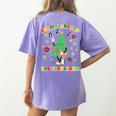 Teacher Christmas Shirts Pajama Matching Rockin' Around The Classroom -Adult Short Sleeve Small Modern Festive Christmas Teacher Xmas Vibes T-Shirt Women's Comfort Colors T-Shirt Back Print Violet
