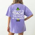 Teacher Christmas Teaching Is My Favorite Women's Comfort Colors T-Shirt Back Print Violet Teacher Christmas Teaching Is My Favorite Women's Comfort Colors T-Shirt Back Print Violet