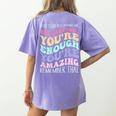 Teacher Dear Students Behind Me 1st Day Of School On Back Women's Comfort Colors T-Shirt Back Print Violet Teacher Dear Students Behind Me 1st Day Of School On Back Women's Comfort Colors T-Shirt Back Print Violet