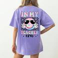 In My Teacher Era Groovy Tie Dye Back To School Cute Teacher Women's Comfort Colors T-Shirt Back Print Violet