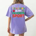 Teacher Is My Favorite Sport Teacher Teaching Lover Women's Comfort Colors T-Shirt Back Print Violet Teacher Is My Favorite Sport Teacher Teaching Lover Women's Comfort Colors T-Shirt Back Print Violet