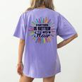 Teacher Flair Pen Art Lover School Supplies Women's Comfort Colors T-Shirt Back Print Violet Teacher Flair Pen Art Lover School Supplies Women's Comfort Colors T-Shirt Back Print Violet