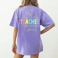 This Teacher Is Glowing Hello Summer End Of School Women's Comfort Colors T-Shirt Back Print Violet