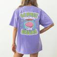 Teacher Halloween Costume Science Teachers Love Brains Women's Comfort Colors T-Shirt Back Print Violet Teacher Halloween Costume Science Teachers Love Brains Women's Comfort Colors T-Shirt Back Print Violet