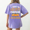 Teacher Halloween Pre-K Teacher Kindergarten Cutest Pumpkins Men Women Kids Women's Comfort Colors T-Shirt Back Print Violet Teacher Halloween Pre-K Teacher Kindergarten Cutest Pumpkins Men Women Kids Women's Comfort Colors T-Shirt Back Print Violet