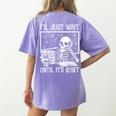 Teacher Halloween Shirt I'Ll Just Wait Until It's Quiet Women's Comfort Colors T-Shirt Back Print Violet