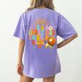Teacher Life Back To School It's A Great A Day To Be A Lion Women's Comfort Colors T-Shirt Back Print Violet