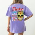 Teacher Life Got Me Feeling Un Poco Loco Women's Comfort Colors T-Shirt Back Print Violet Teacher Life Got Me Feeling Un Poco Loco Women's Comfort Colors T-Shirt Back Print Violet