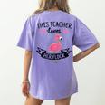 This Teacher Loves Her Flock Cute Flamingo Teacher Women's Comfort Colors T-Shirt Back Print Violet This Teacher Loves Her Flock Cute Flamingo Teacher Women's Comfort Colors T-Shirt Back Print Violet