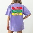 Teacher Magic Black History Month Educator For Men Women Women's Comfort Colors T-Shirt Back Print Violet