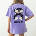 Teacher Para Life Tee Paraprofessional Cute Messy Bun Women's Comfort Colors T-Shirt Back Print Violet Teacher Para Life Tee Paraprofessional Cute Messy Bun Women's Comfort Colors T-Shirt Back Print Violet