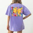 Teacher Pencil Coquette Bow Back To School Teacher Women's Comfort Colors T-Shirt Back Print Violet Teacher Pencil Coquette Bow Back To School Teacher Women's Comfort Colors T-Shirt Back Print Violet