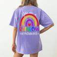 Teacher You Are a Rainbow Of Possibilities Funny Women's Comfort Colors T-Shirt Back Print Violet