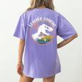 Teacher-Saurus Dinosaur Teacher Design T-Rex Design Women's Comfort Colors T-Shirt Back Print Violet