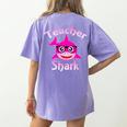 Teacher Shark Female Teacher Women's Comfort Colors T-Shirt Back Print Violet Teacher Shark Female Teacher Women's Comfort Colors T-Shirt Back Print Violet