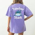 Teacher Shark Teacher For Men Women Women's Comfort Colors T-Shirt Back Print Violet