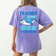 Teacher Shark Do Your Work Women's Comfort Colors T-Shirt Back Print Violet