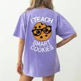 Teacher Shirt I Teach Smart Cookies Shirt Nerd Tee Women's Comfort Colors T-Shirt Back Print Violet Teacher Shirt I Teach Smart Cookies Shirt Nerd Tee Women's Comfort Colors T-Shirt Back Print Violet