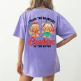 Teacher Of Smart Cookies Cute Gingerbread Teacher Christmas Women's Comfort Colors T-Shirt Back Print Violet Teacher Of Smart Cookies Cute Gingerbread Teacher Christmas Women's Comfort Colors T-Shirt Back Print Violet