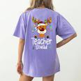 Teacher Squad Red Plaid Rudolph Reindeer Christmas Women's Comfort Colors T-Shirt Back Print Violet Teacher Squad Red Plaid Rudolph Reindeer Christmas Women's Comfort Colors T-Shirt Back Print Violet