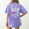 Teacher Summer Recharge Required Last Day School Women Women's Comfort Colors T-Shirt Back Print Violet
