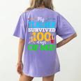 My Teacher Survived 100 Days Of Me Dab 100 Days Of School For Men Women Kids Women's Comfort Colors T-Shirt Back Print Violet