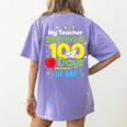 My Teacher Survived 100 Days Of Me Women's Comfort Colors T-Shirt Back Print Violet My Teacher Survived 100 Days Of Me Women's Comfort Colors T-Shirt Back Print Violet