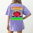 Teacher Teachers Love Brains Skeleton Hand Heart Halloween Women's Comfort Colors T-Shirt Back Print Violet Teacher Teachers Love Brains Skeleton Hand Heart Halloween Women's Comfort Colors T-Shirt Back Print Violet