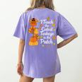 Teacher Thanksgiving I Teach The Cutest Turkeys In The Patch Women's Comfort Colors T-Shirt Back Print Violet