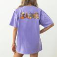Teacher Thanksgiving Women Autumn Fall Halloween Pumpkin Tee Women's Comfort Colors T-Shirt Back Print Violet