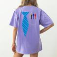 Teacher Tie & Pocket Protector Costume School Women's Comfort Colors T-Shirt Back Print Violet Teacher Tie & Pocket Protector Costume School Women's Comfort Colors T-Shirt Back Print Violet
