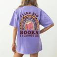 Teacher-TShirt I Like Big Books & I Cannot Lie Reading For Women Women's Comfort Colors T-Shirt Back Print Violet