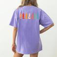 Teacher Word In Sign Language Awareness ASL Back To School Women's Comfort Colors T-Shirt Back Print Violet Teacher Word In Sign Language Awareness ASL Back To School Women's Comfort Colors T-Shirt Back Print Violet