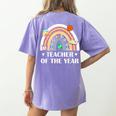 Teacher Of The Year Best Teacher Ever Men Women Women's Comfort Colors T-Shirt Back Print Violet