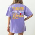 Teacher Of The Year Men Women Teachers Women's Comfort Colors T-Shirt Back Print Violet