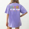 Teacher Of The Year Party Teacher Appreciation Women's Comfort Colors T-Shirt Back Print Violet