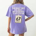 Teachers 67 Meme Women's Comfort Colors T-Shirt Back Print Violet