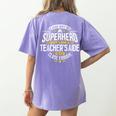 Teachers Aide Idea Professional Superhero Teachers Aides Men Women Women's Comfort Colors T-Shirt Back Print Violet