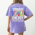 Teacher's Assistant Straight Outta Energy Teaching Tie Dye For Men Women Women's Comfort Colors T-Shirt Back Print Violet