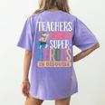 Teachers Are Just Superheroes In Disguise Back To School Women's Comfort Colors T-Shirt Back Print Violet