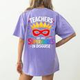 Teachers Are Just Superheroes In Disguise Fun Back To School Women's Comfort Colors T-Shirt Back Print Violet Teachers Are Just Superheroes In Disguise Fun Back To School Women's Comfort Colors T-Shirt Back Print Violet