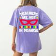 Teachers Are Just Superheroes In Disguise School Women's Comfort Colors T-Shirt Back Print Violet