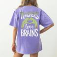 Teachers Love Zombie Teacher Halloween Fun Women's Comfort Colors T-Shirt Back Print Violet Teachers Love Zombie Teacher Halloween Fun Women's Comfort Colors T-Shirt Back Print Violet