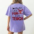 Teachers Oh What Fun It Is To Teach Cute Red Plaid Reindeer Women's Comfort Colors T-Shirt Back Print Violet Teachers Oh What Fun It Is To Teach Cute Red Plaid Reindeer Women's Comfort Colors T-Shirt Back Print Violet