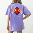 Teachers Are Superheroes 4th Grade Super Teacher Staff Men Women Women's Comfort Colors T-Shirt Back Print Violet