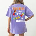 Teachers Are Superheroes Graduation School Teachers Women's Comfort Colors T-Shirt Back Print Violet Teachers Are Superheroes Graduation School Teachers Women's Comfort Colors T-Shirt Back Print Violet