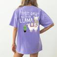 Teachers Testing Day Test Day No Prob Llama Teacher Women's Comfort Colors T-Shirt Back Print Violet Teachers Testing Day Test Day No Prob Llama Teacher Women's Comfort Colors T-Shirt Back Print Violet