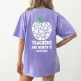 Teachers Are Worth It Red For Ed Women's Comfort Colors T-Shirt Back Print Violet Teachers Are Worth It Red For Ed Women's Comfort Colors T-Shirt Back Print Violet